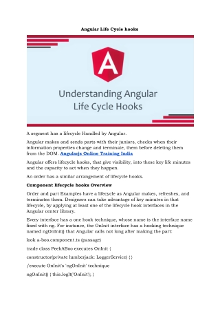 Angular Life cycle hooks