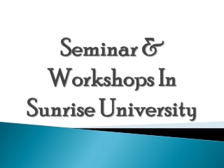 Seminar & Workshops