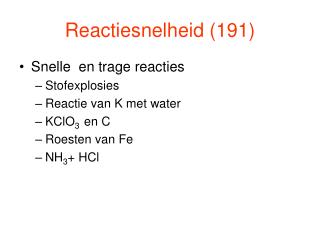 Reactiesnelheid (191)