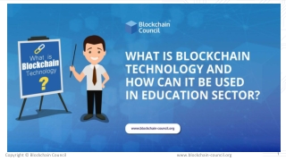 What is Blockchain Technology, and how can it Be Used in the Education sector?