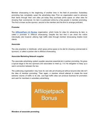 Affilojetpack Review | Role Of Affiliate Marketing