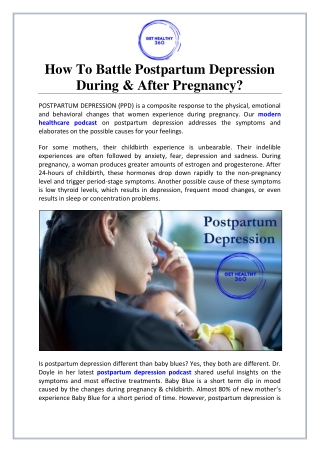How To Battle Postpartum Depression During & After Pregnancy?