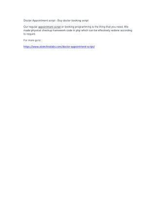 Doctor Appointment script - Buy doctor booking script