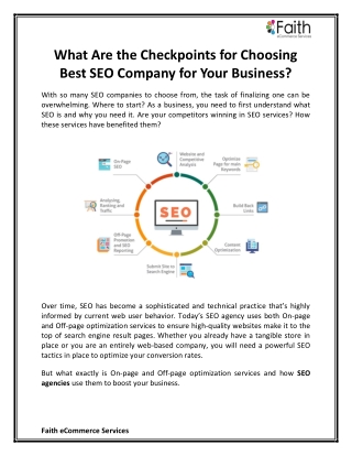 What Are the Checkpoints for Choosing Best SEO Company for Your Business?