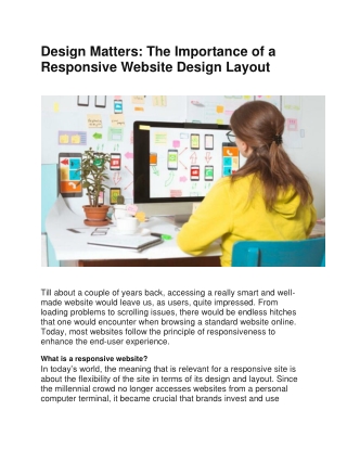 Design Matters: The Importance of a Responsive Website Design Layout