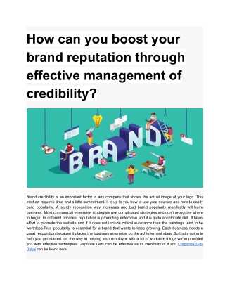 How can you boost your brand reputation through effective management of credibility?