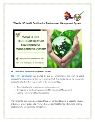 What is ISO 14001 Certification Environment Management System
