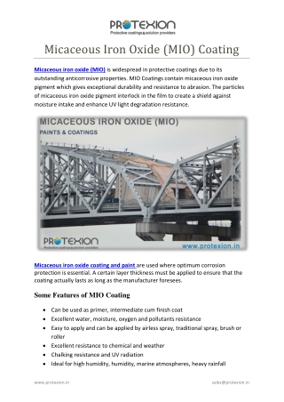 Micaceous Iron Oxide (MIO) Coating