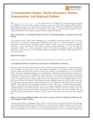 Crosslaminated Timber Market Dynamics, Market Segmentation, And Regional Outlook