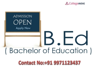 B.Ed Distance Education -Correspondence Course, Admission