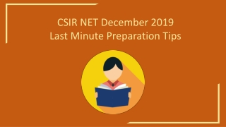 CSIR NET December 2019 Last Minute Preparation Strategy