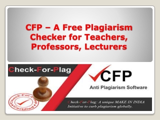 Plagiarism Checker for Teachers, Professors, Lecturers