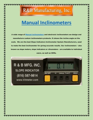 Manual inclinometers