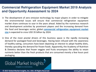 Commercial Refrigeration Equipment Market - Global Industry Analysis by Application and Regional Outlook till 2024