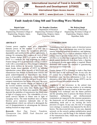 Fault Analysis Using Stft and Travelling Wave Method