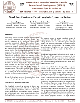 Novel Drug Carriers to Target Lymphatic System A Review