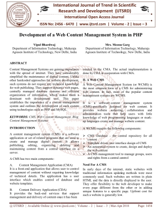 Development of a Web Content Management System in PHP