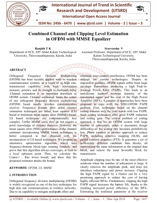 Combined Channel and Clipping Level Estimation in OFDM with MMSE Equalizer