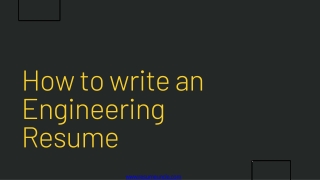 How to write an Engineering Resume