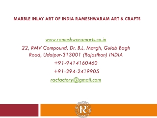 Marble Inlay Art of India Rameshwaram Art & Crafts