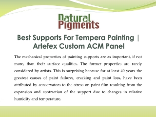 Best Supports For Tempera Painting | Artefex Custom ACM Panel