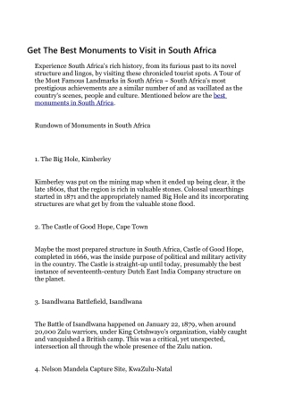 Best Monuments in South Africa