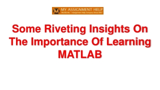 Some Riveting Insights On The Importance Of Learning MATLAB