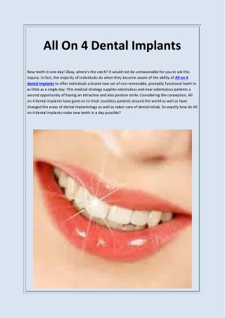 All On 4 Dental Implants