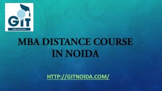 MBA Distance Course in Noida