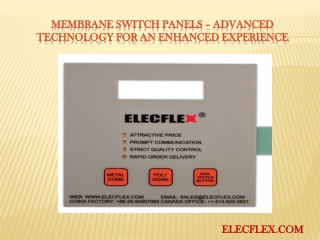 Membrane switch panels – Advanced Technology for an enhanced experience