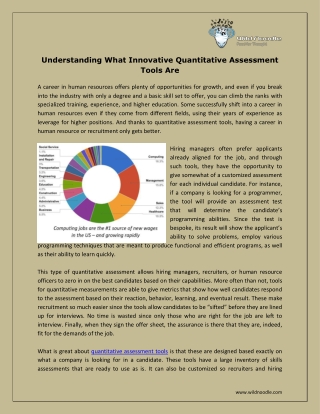 Understanding What Innovative Quantitative Assessment Tools Are