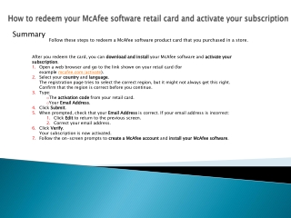 Mcafee.com/activate - Download, install &amp; Activate McAfee Product