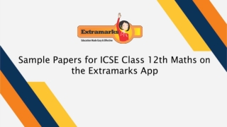 Sample Papers for ICSE Class 12th Maths on the Extramarks App