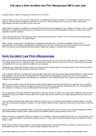 Find the Best Auto Accident Law Firm Albuquerque if you are hurt