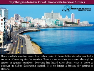 Top Things to do in the City of Havana with American Airlines