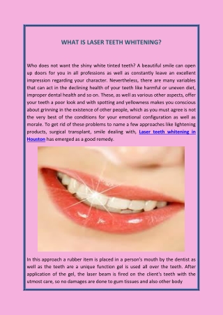 What is laser teeth whitening?