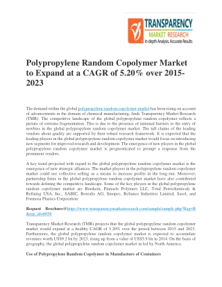 Polypropylene Random Copolymer Market to Expand at a CAGR of 5.20% over 2015-2023