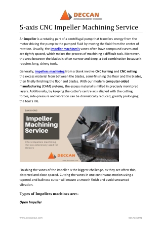 5-axis CNC Impeller Machining Service