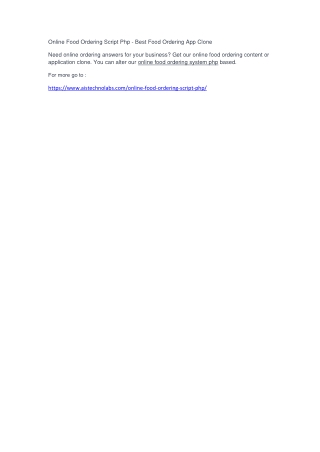 Online Food Ordering Script Php - Best Food Ordering App Clone