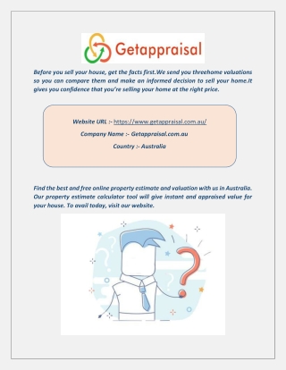 Frequently Asked Questions - Getappraisal.com.au