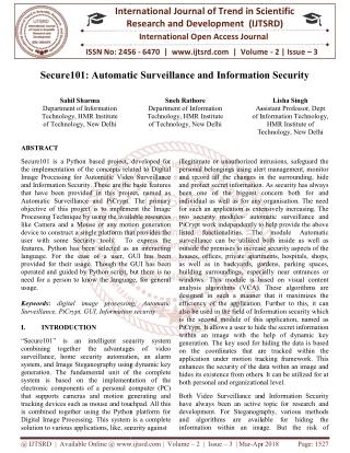 Secure101 Automatic Surveillance and Information Security