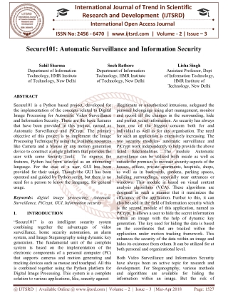 Secure101 Automatic Surveillance and Information Security