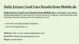 Daily  Extract Used Cars Details from Mobile.de