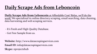 Daily Scrape Ads from Leboncoin