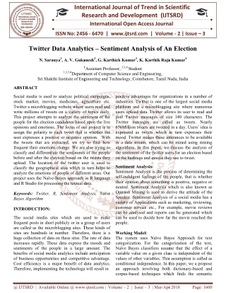 Twitter Data Analytics - Sentiment Analysis of An Election