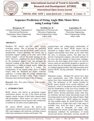 Sequence Prediction of Firing Angle Bldc Motor Drive using Lookup Table