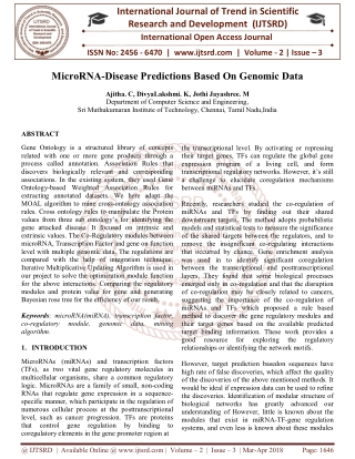 MicroRNA Disease Predictions Based On Genomic Data