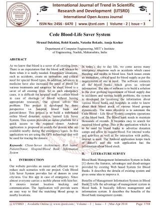 Cede Blood Life Saver System