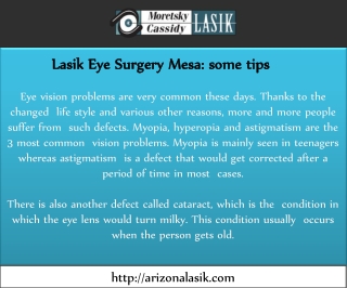 Lasik Eye Surgery Mesa some tips