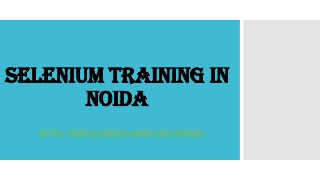 SELENIUM TRAINING IN NOIDA